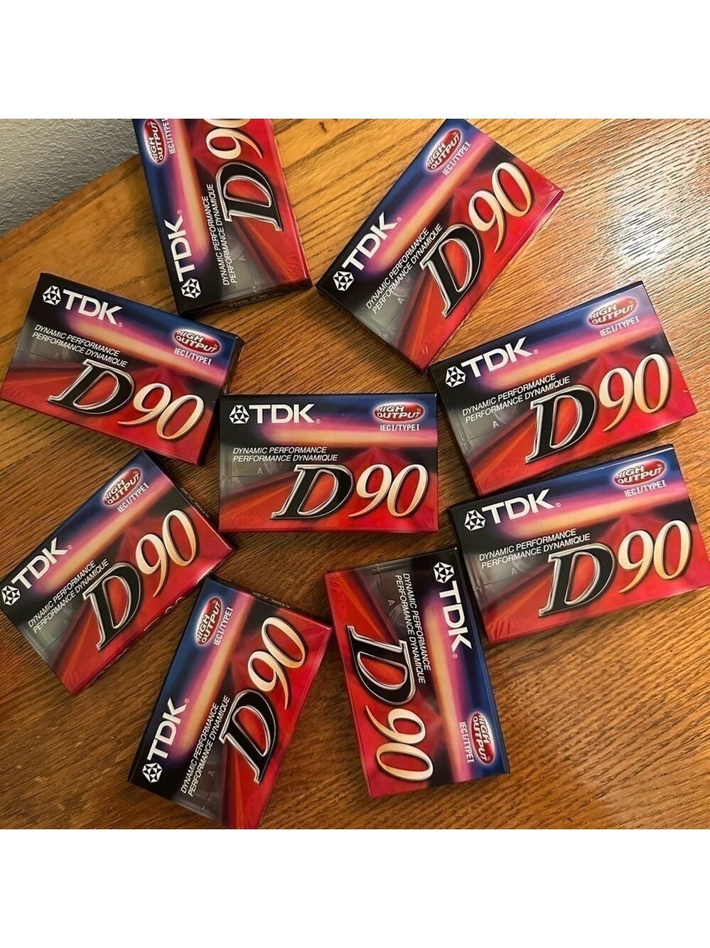 TDK D90 High Output IECI/Type I Blank Audio Cassette Tapes Lot of 9 - NEW Sealed